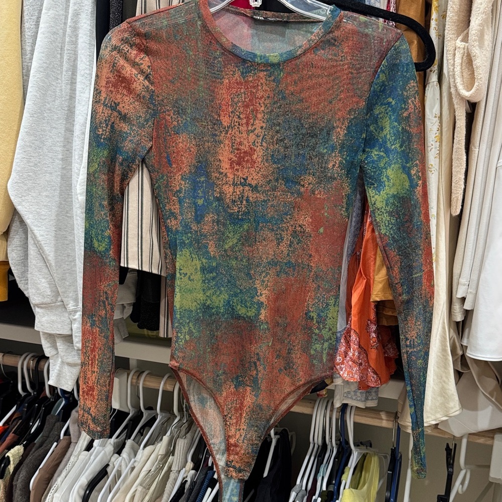 Zara Multicolor Long Sleeve Bodysuit